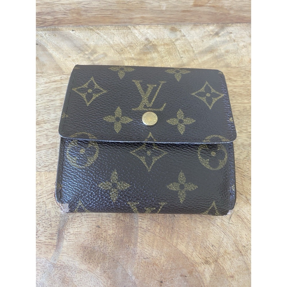 Louis Vuitton Monogram Elise Double Snap Wallet Trifold French Wallet VTG Rehab